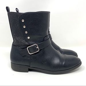 Brash 3 Boots Skid Resistant Black Leather Girls